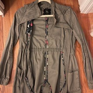 Army green jacket with hood